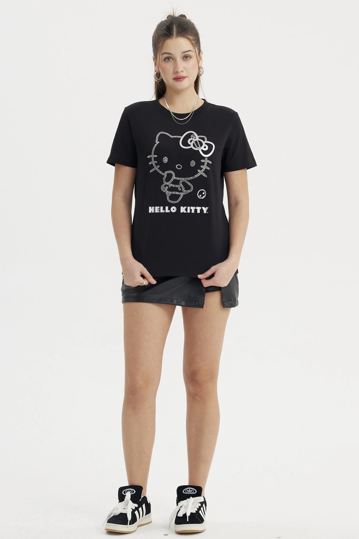 Polera Mujer Hello Kitty Negra