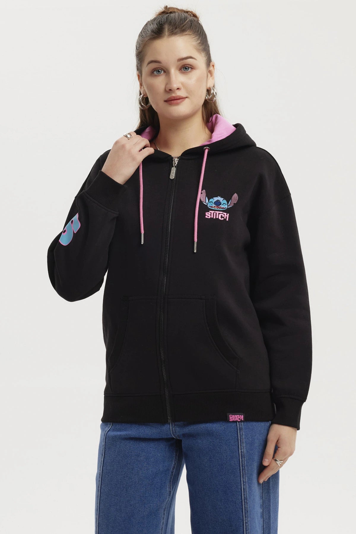 Polerón Mujer Stitch Negro