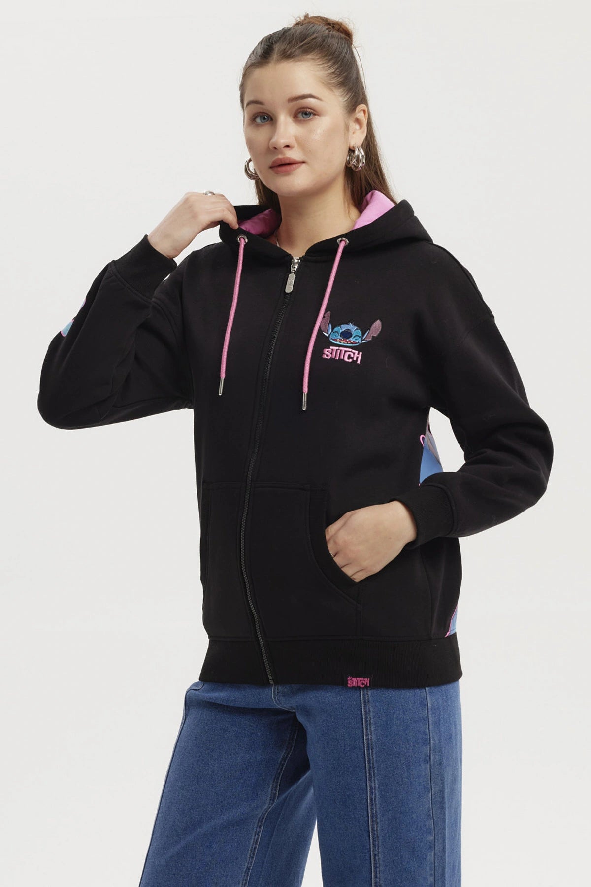 Polerón Mujer Stitch Negro