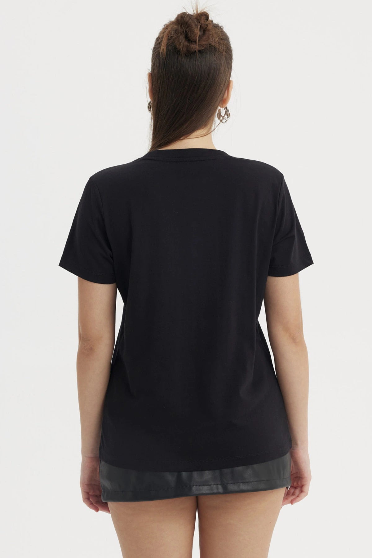 Polera Stitch & Angel Negra