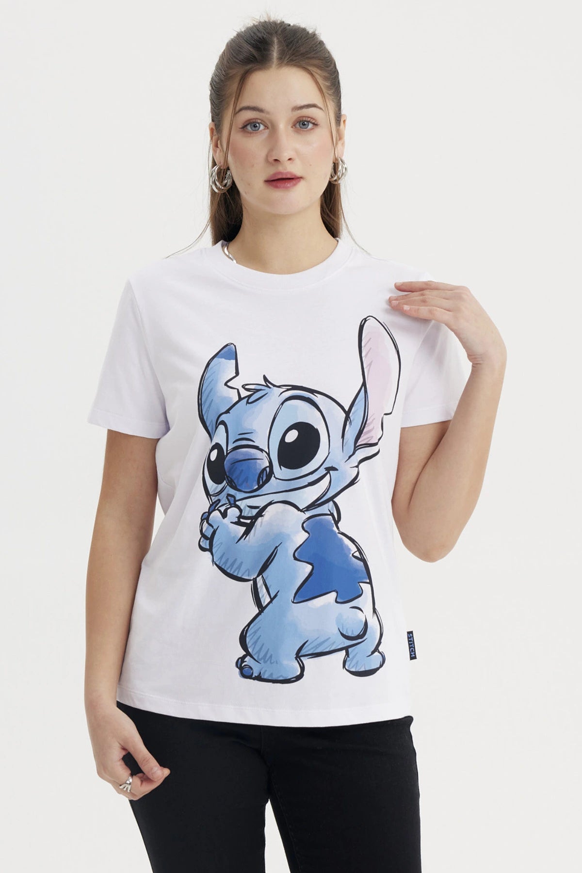 Polera Mujer Stitch Blanca