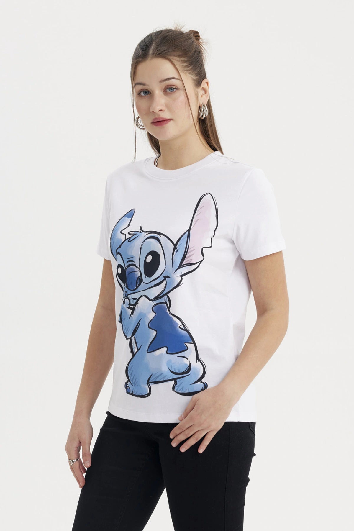 Polera Mujer Stitch Blanca