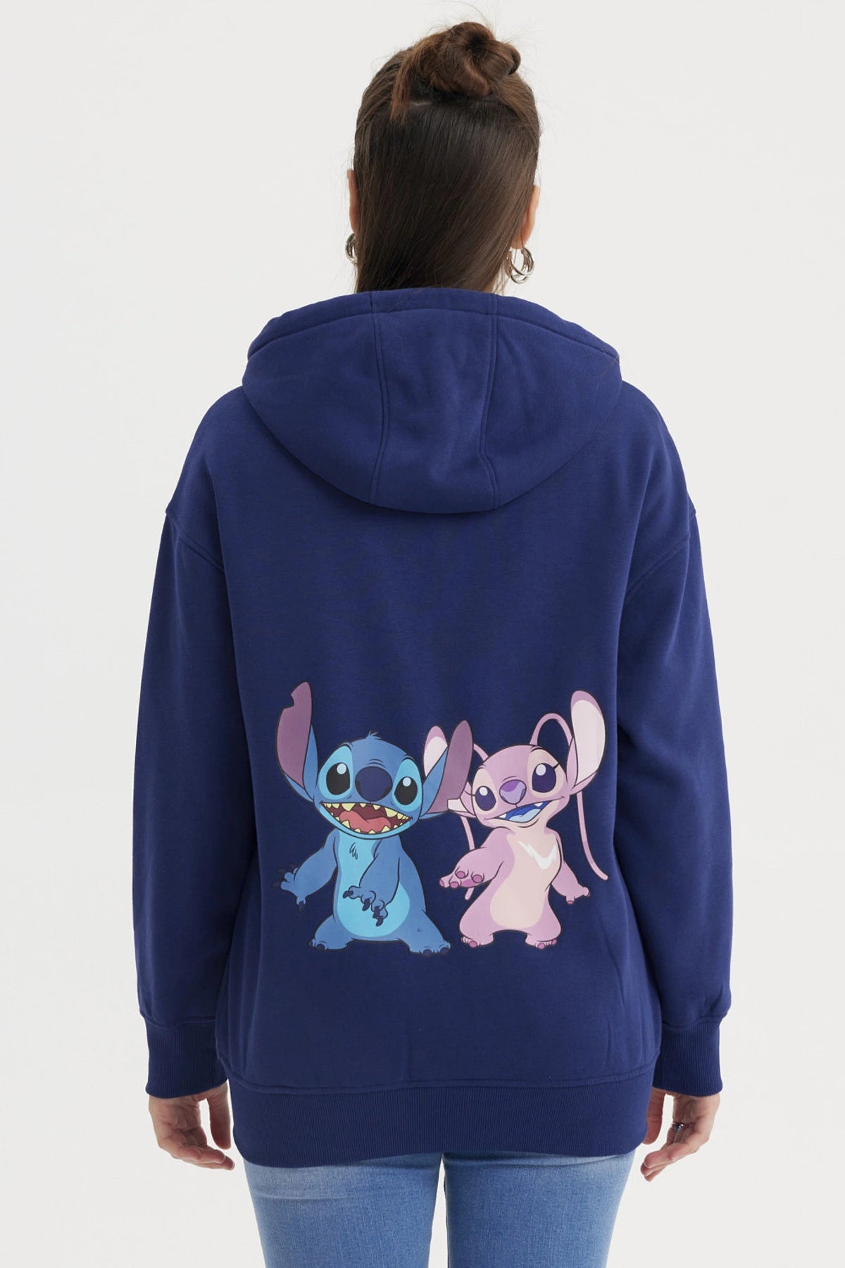 Polerón Mujer Stitch & Angel Azul Marino