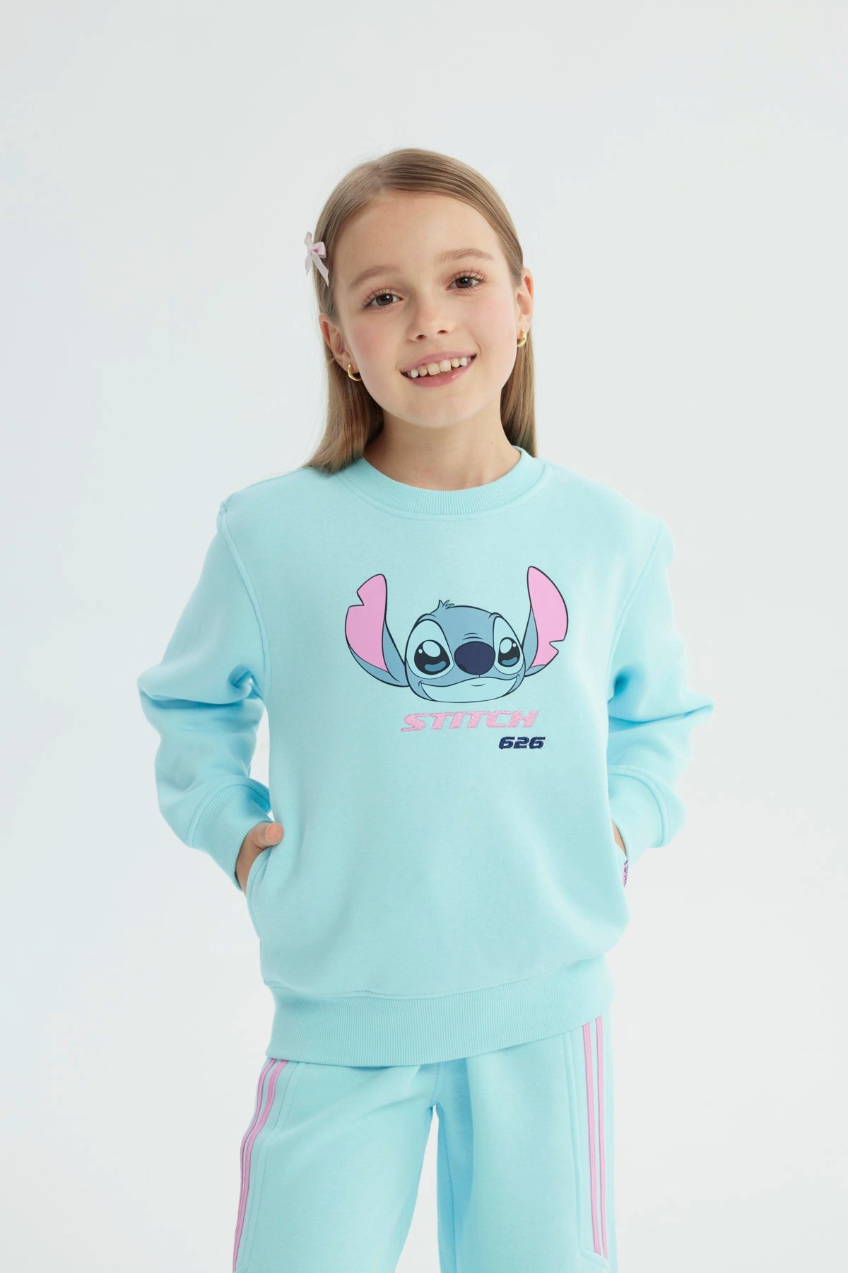 Polerón Stitch Celeste