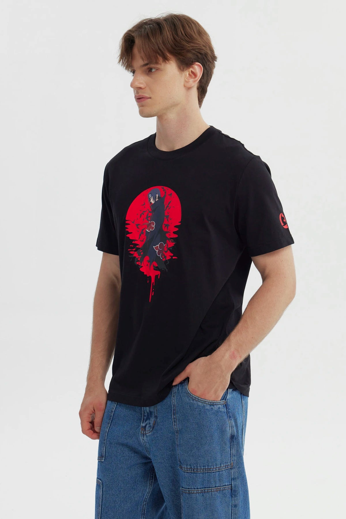 Polera Hombre Naruto Shippuden Negra