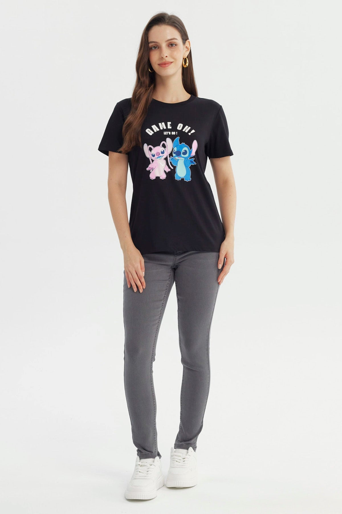 Polera Mujer Stitch Negra