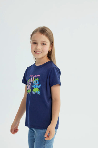 Polera Lilo & Stitch Azul Marino