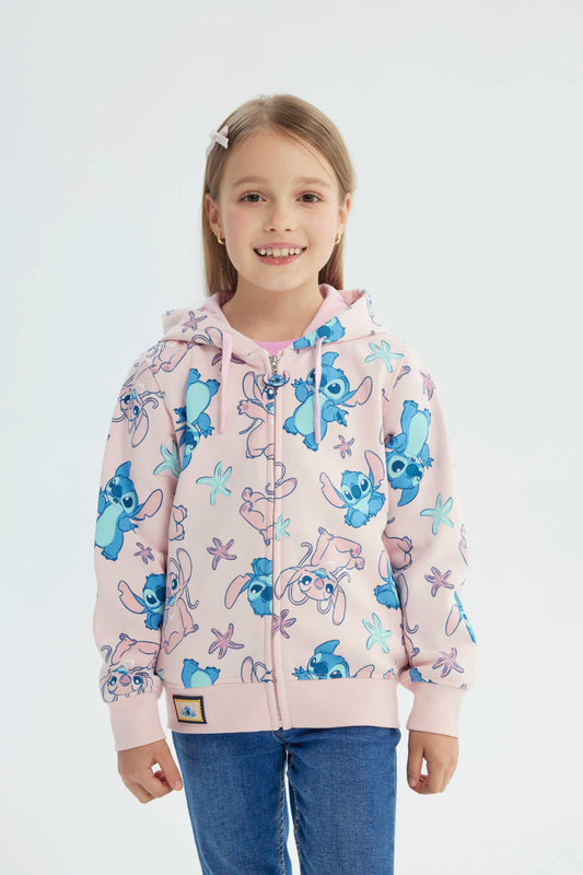 Polerón Niña Stitch Rosado