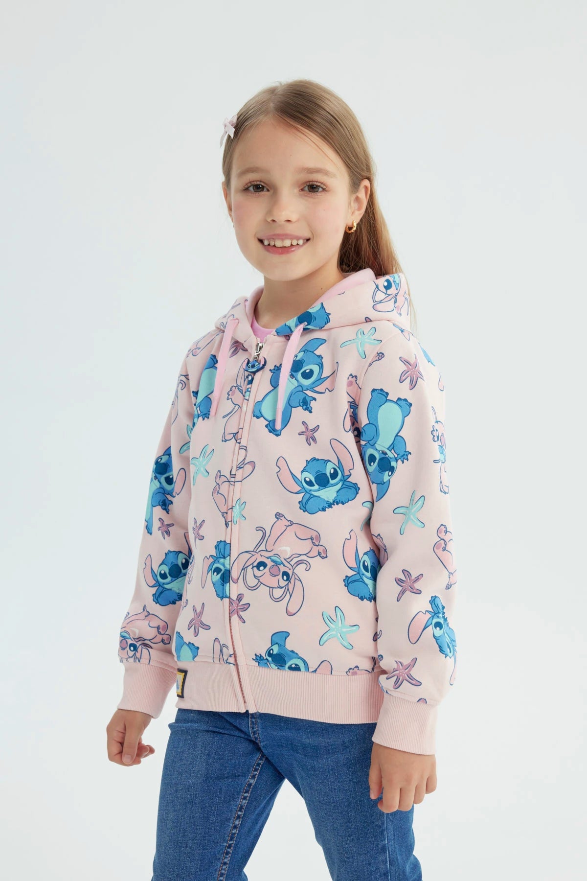 Polerón Niña Stitch Rosado
