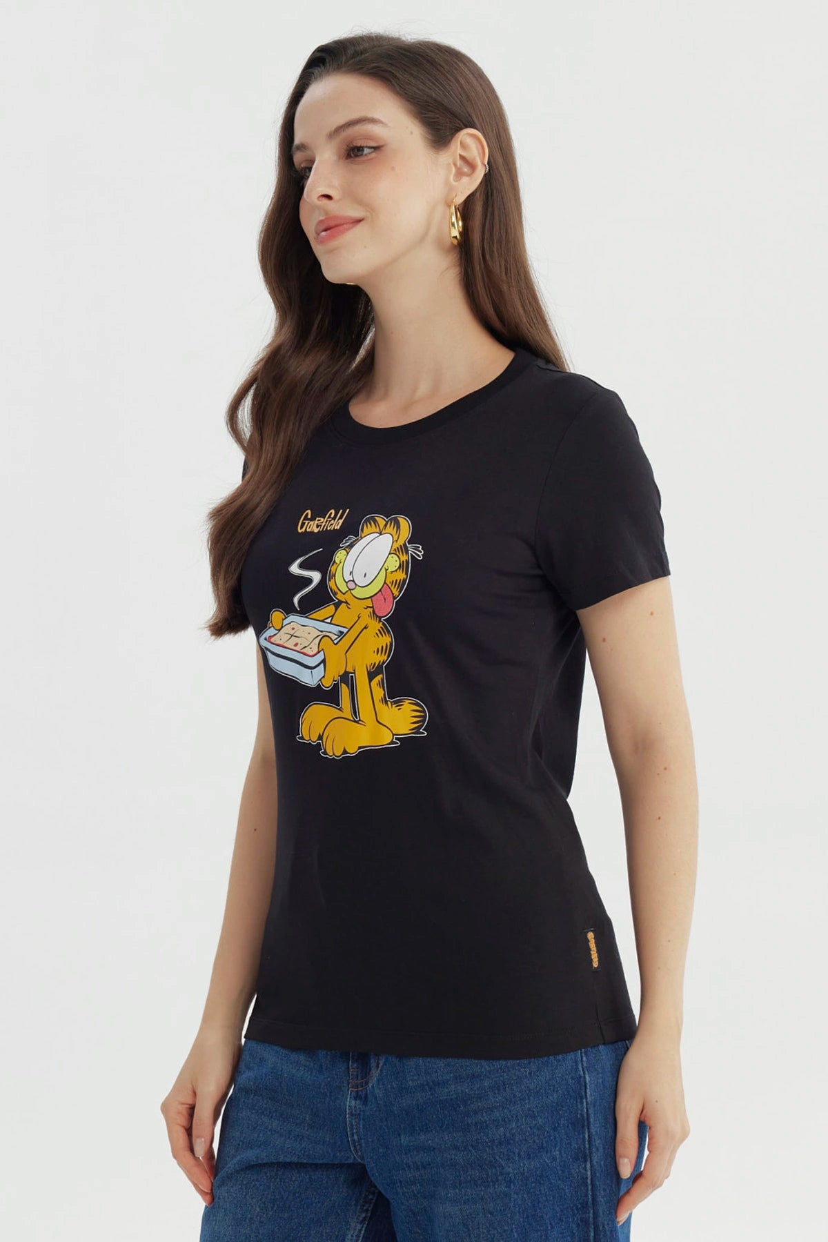 Polera Mujer Garfield Negra
