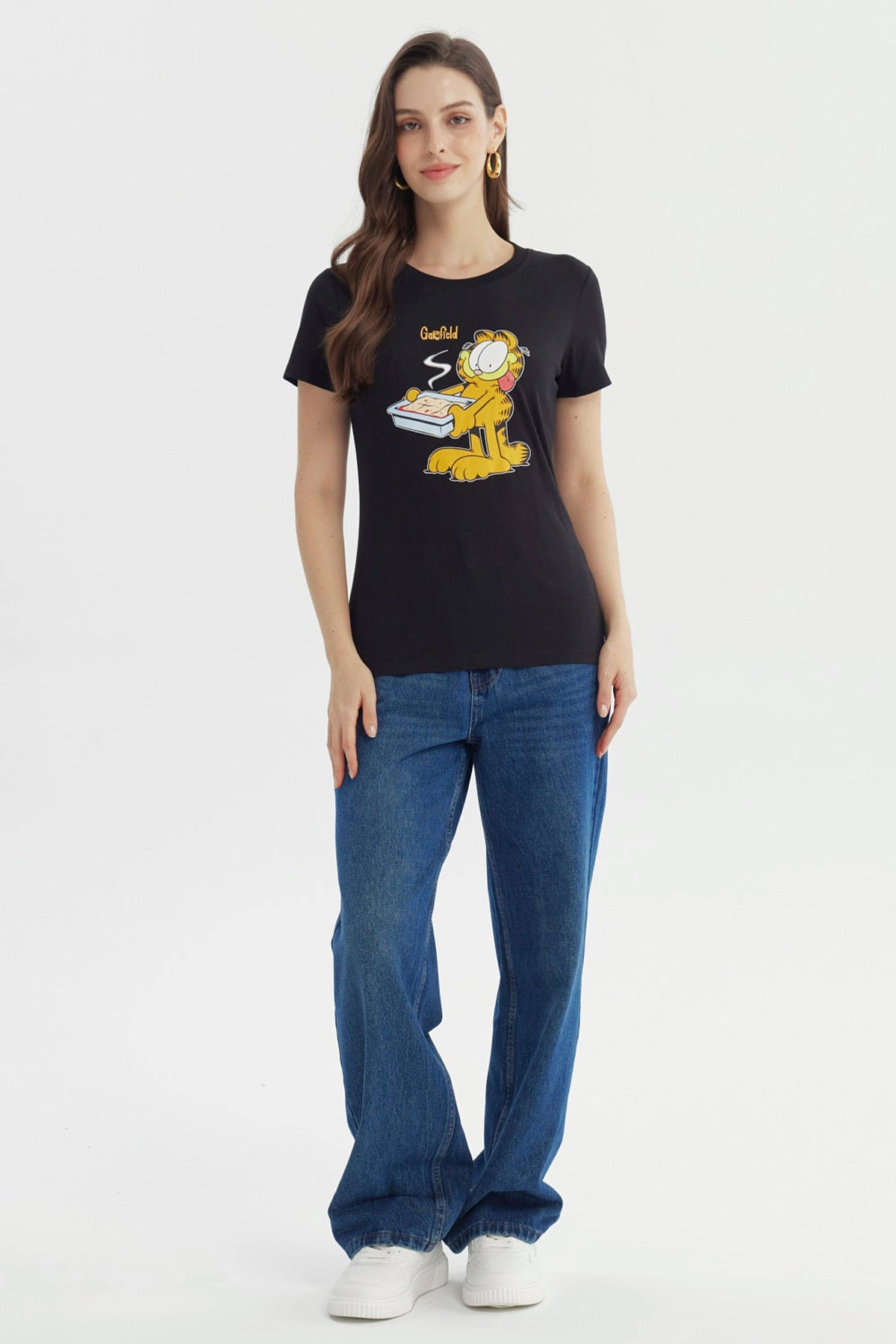 Polera Mujer Garfield Negra
