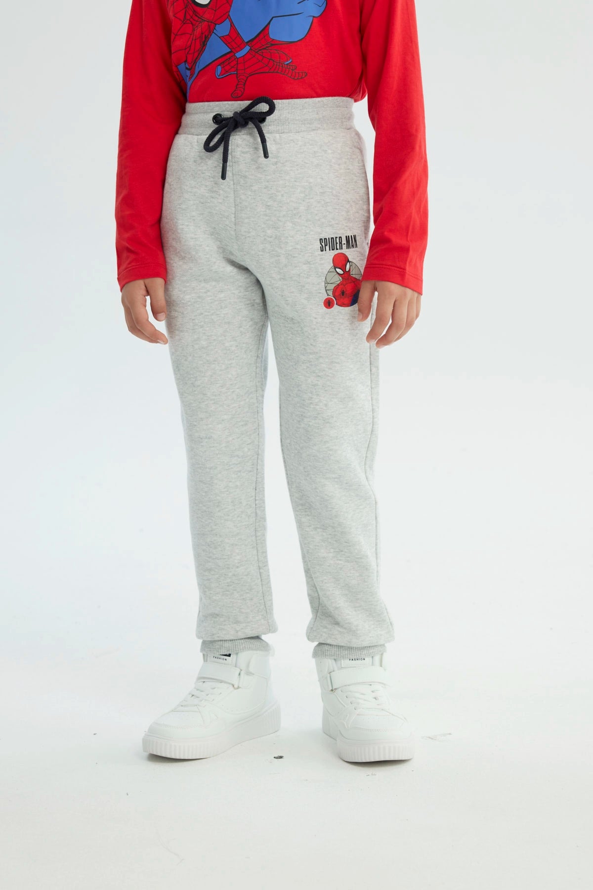 Pantalón Buzo Spiderman Gris Melange Claro