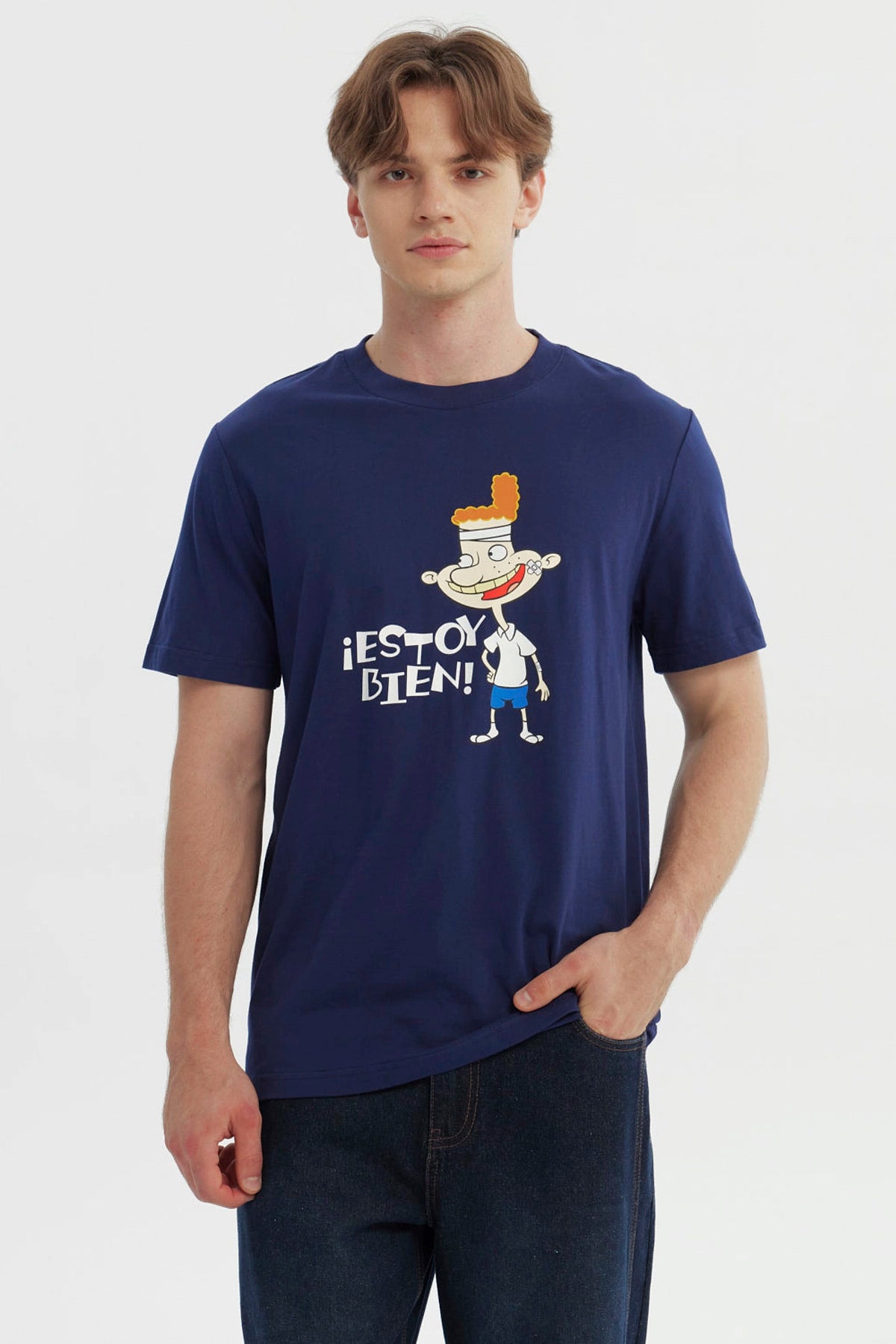 Polera Hombre Hey Arnold Eugene Azul Marino