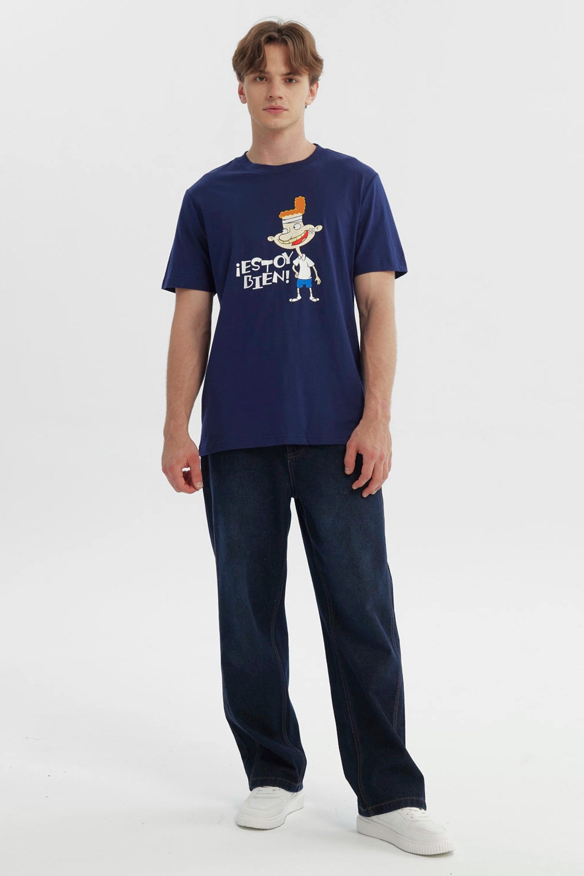Polera Hombre Hey Arnold Eugene Azul Marino