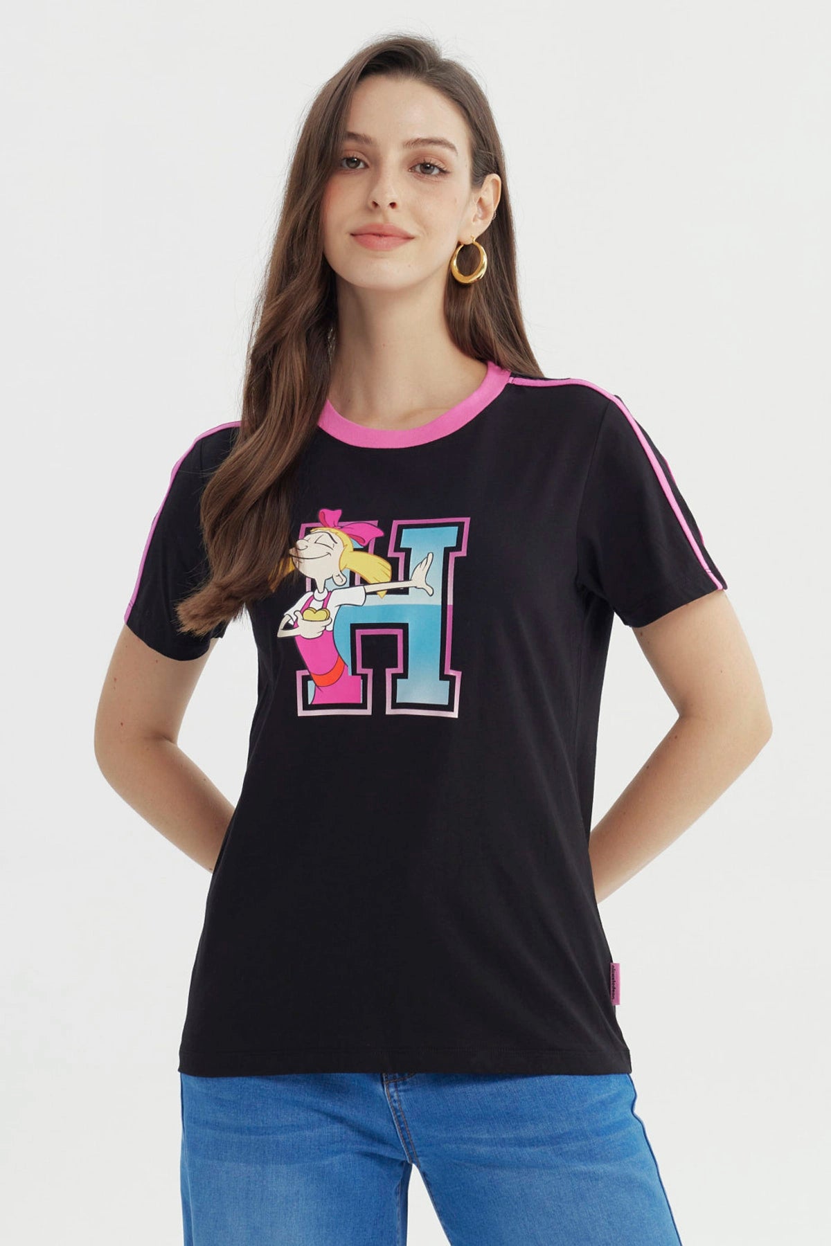 Polera Mujer Helga Hey Arnold Negra