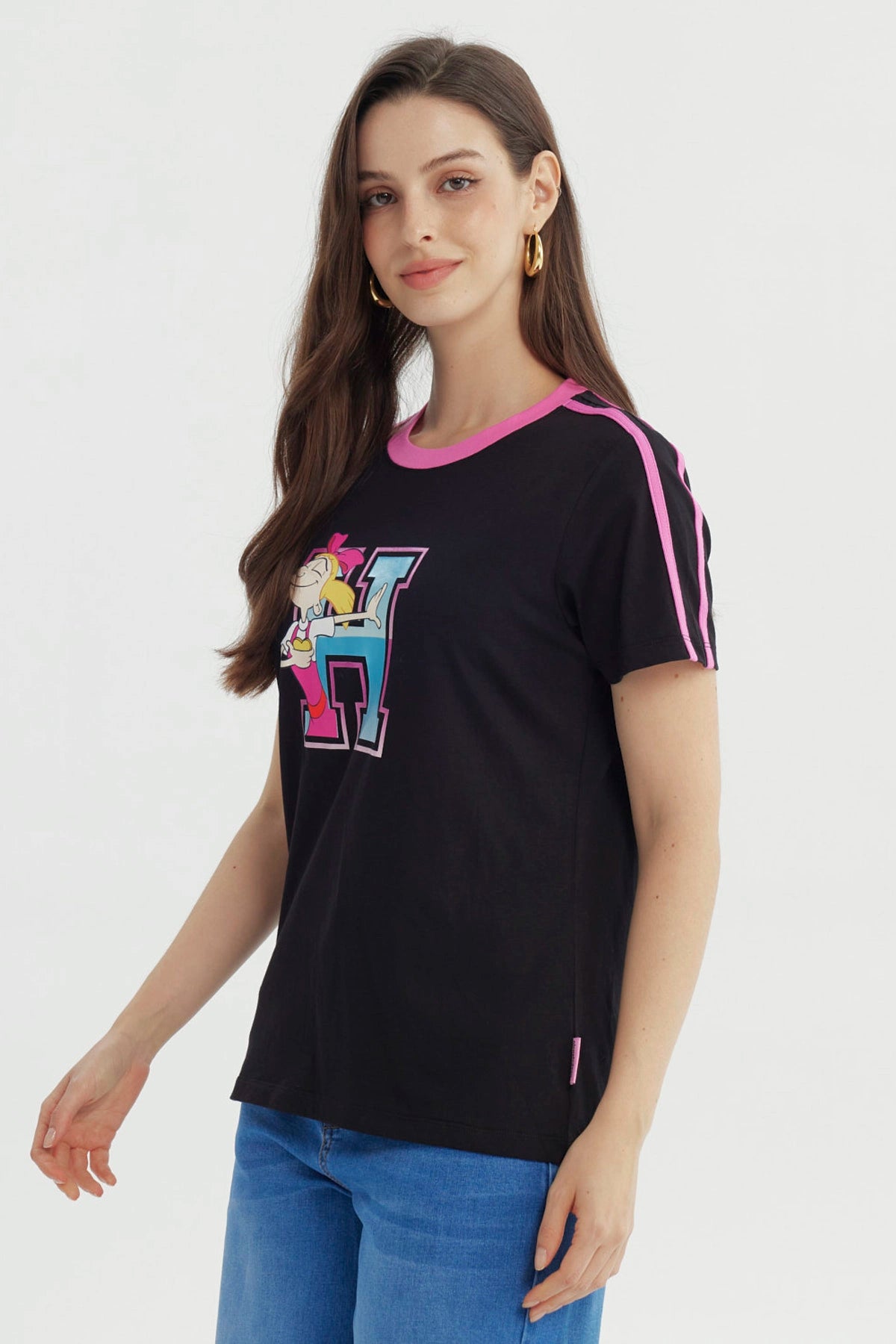 Polera Mujer Helga Hey Arnold Negra
