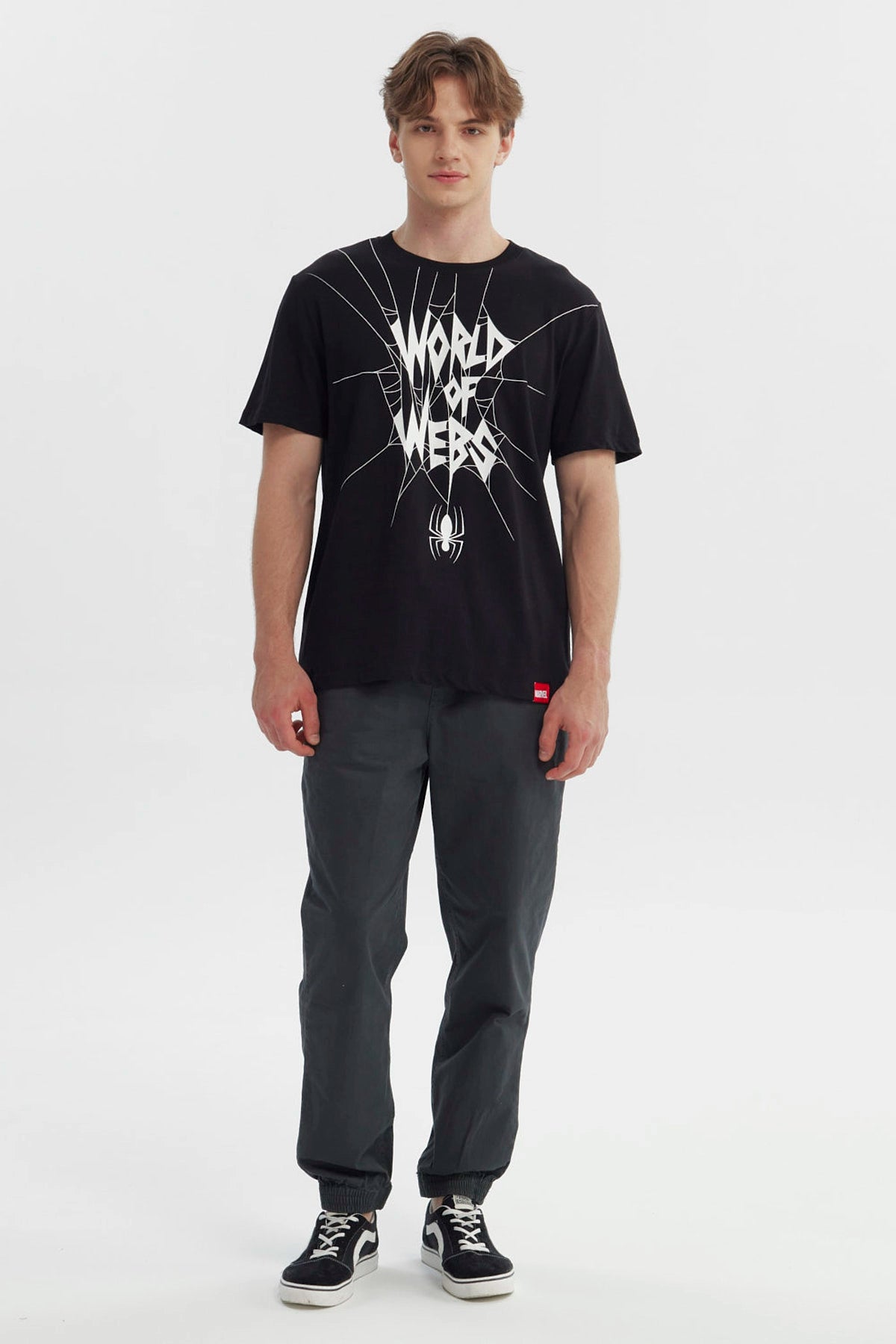 Polera Hombre Spiderman Negra