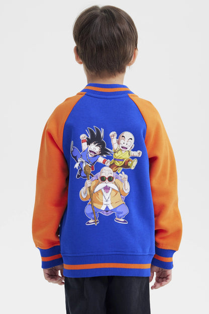 Polerón Dragon Ball Celeste Oscuro/Naranjo