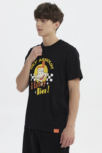 Polera Hey Arnold Eugene Negra