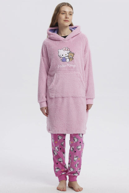 Pijama Polerón Largo Hello Kitty Rosado
