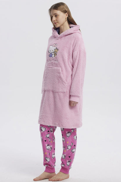 Pijama Polerón Largo Hello Kitty Rosado