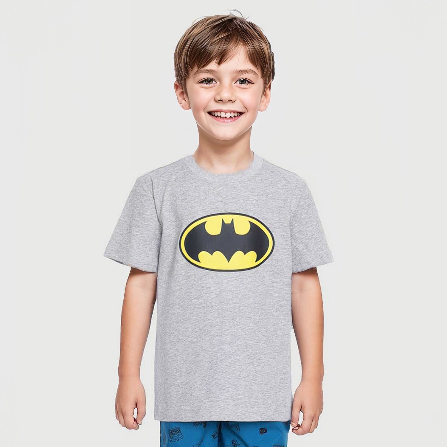 Polera Niño Batman Gris Melange