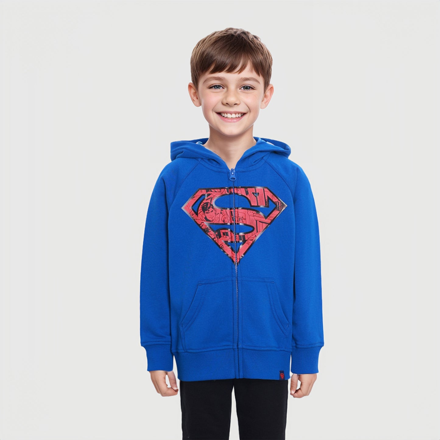 Polerón Superman Zipper Azul