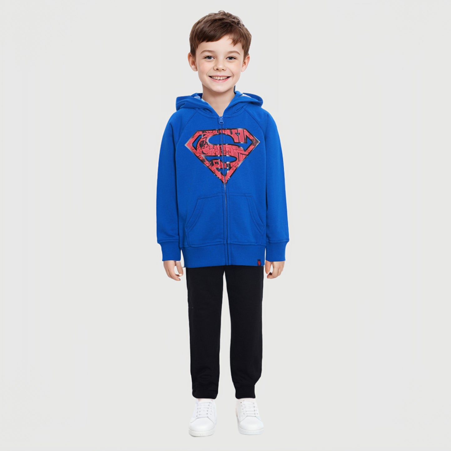 Polerón Superman Zipper Azul