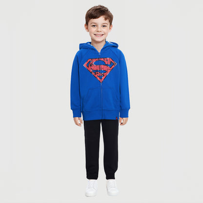 Polerón Superman Zipper Azul