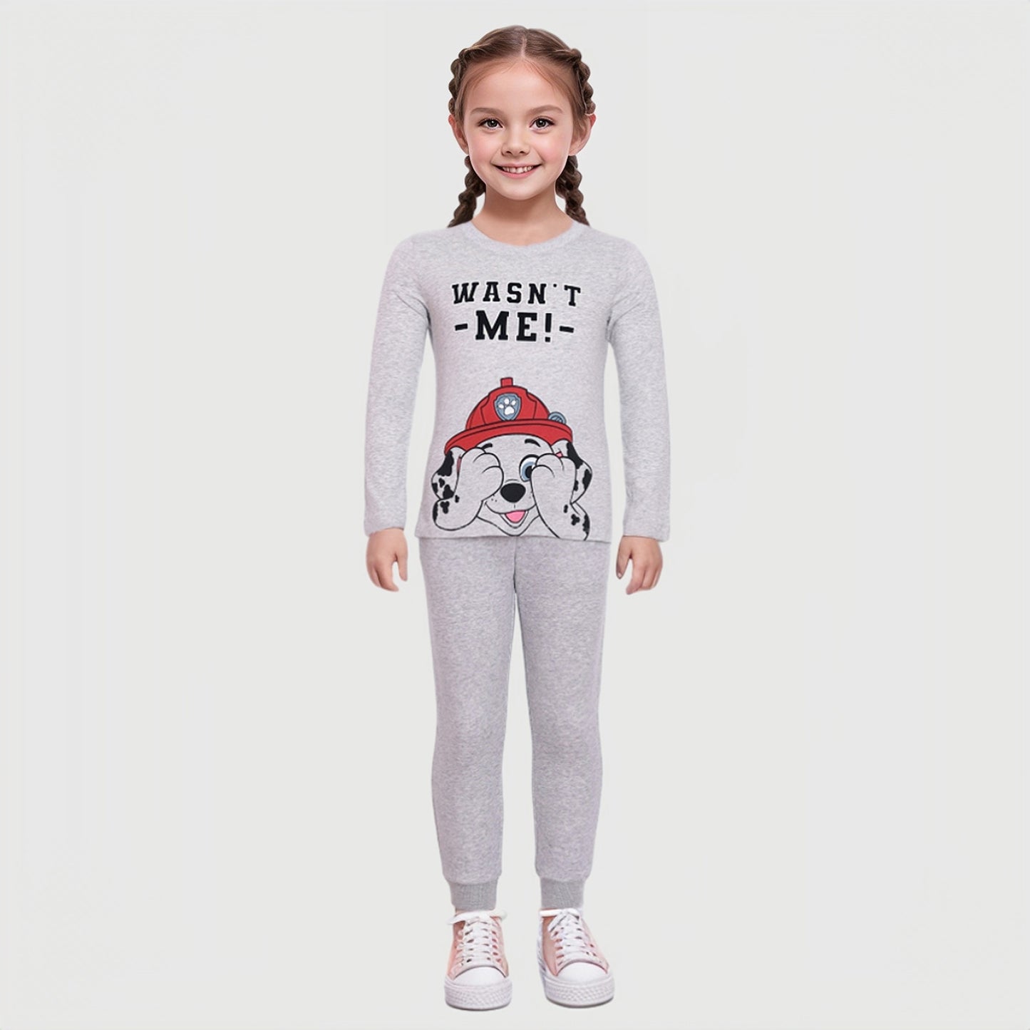 Polera Niña Paw Patrol Gris Melange