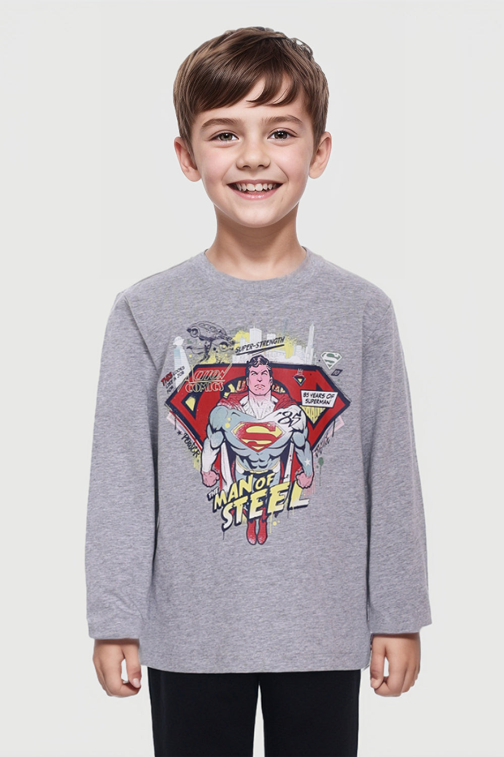 Polera Superman Gris Melange