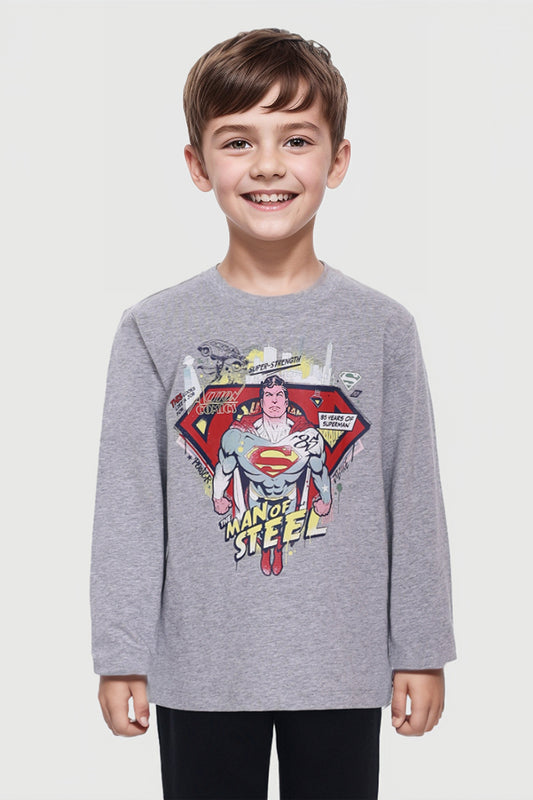 Polera Superman Gris Melange