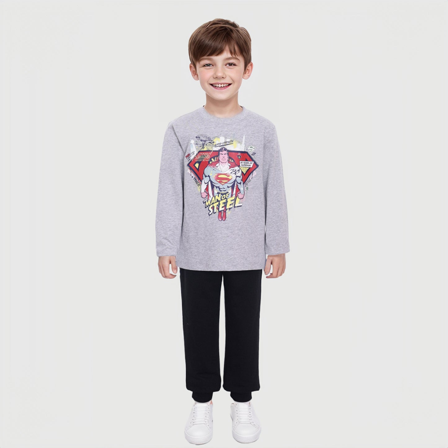 Polera Superman Gris Melange