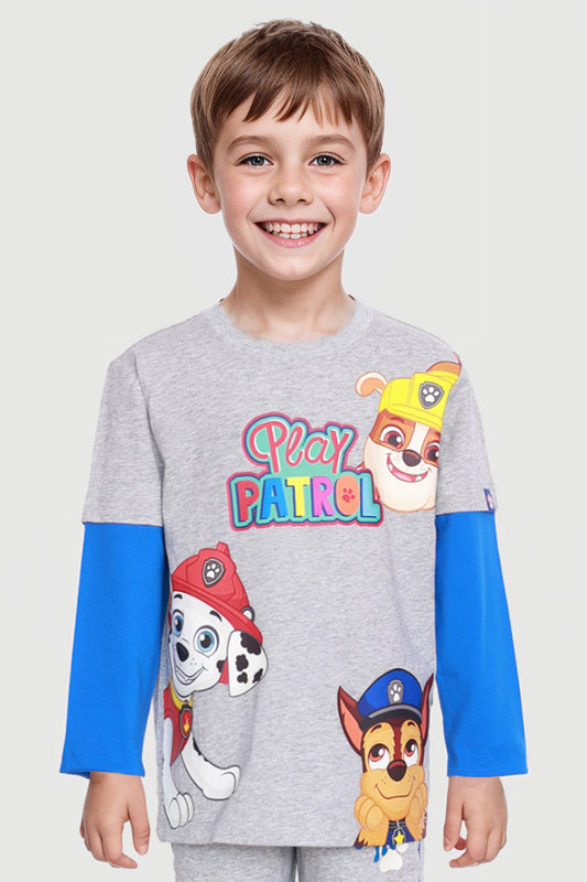 Polera Paw Patrol Gris Melange
