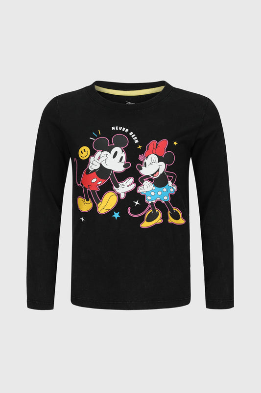 Polera Mickey y Minnie Negra
