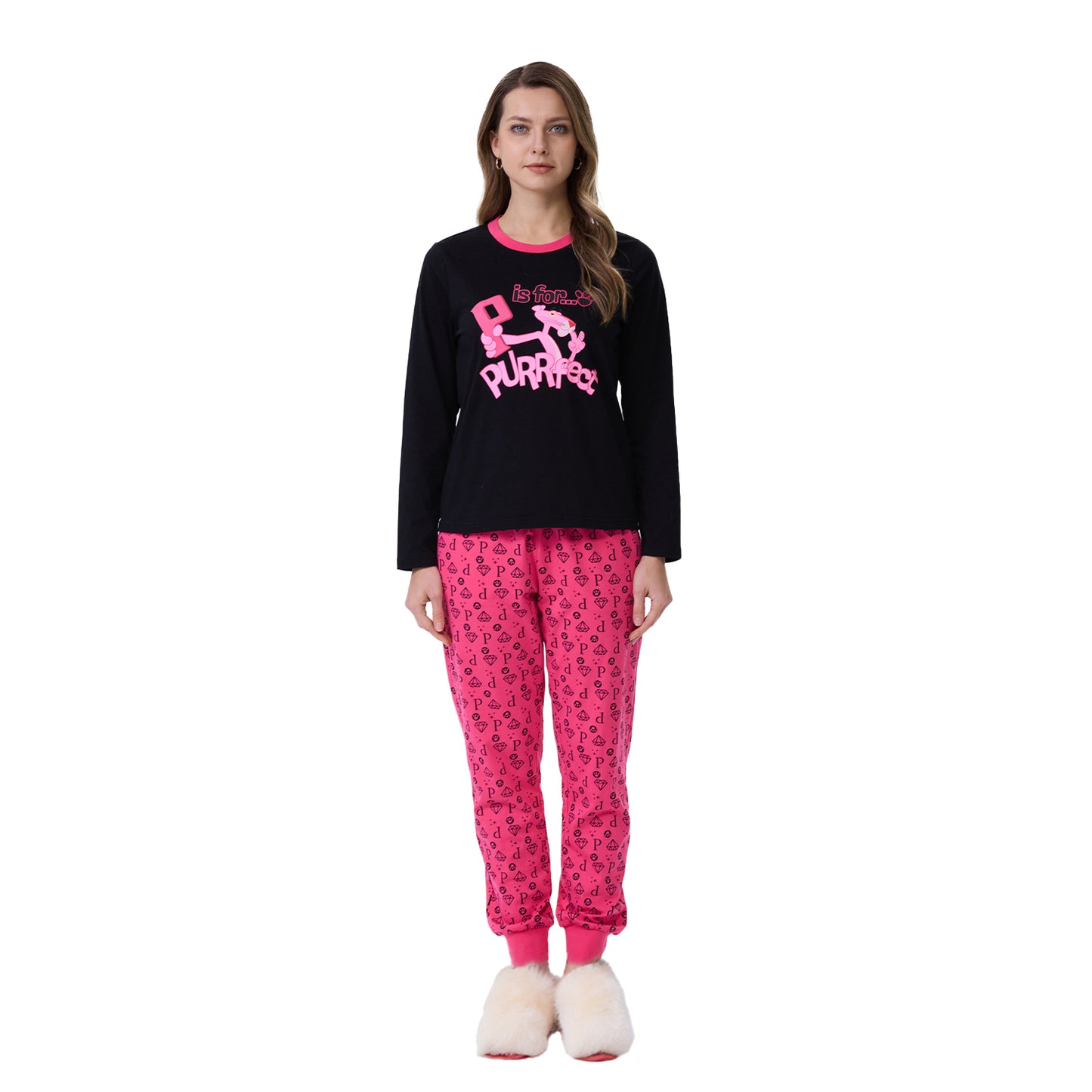 Pijama Pink Panther Negro