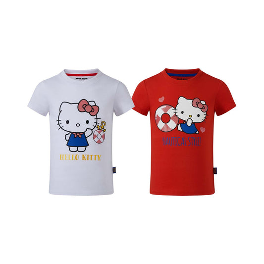 Polera Niña Bipack Hello Kitty Rojo / Blanca