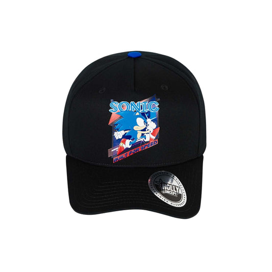 Jockey negro con ilustración de Sonic, el erizo azul, corriendo velozmente, acompañado del texto 'SONIC' y 'BUILT FOR SPEED', un homenaje a la saga de videojuegos.
