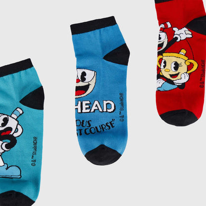 Calceta Deportiva Niña Cuphead Azul