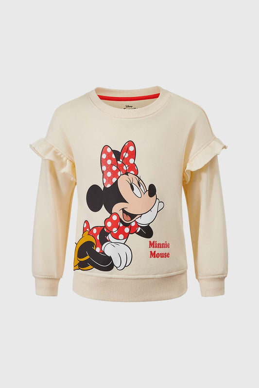 Polerón Minnie Mouse Print Beige