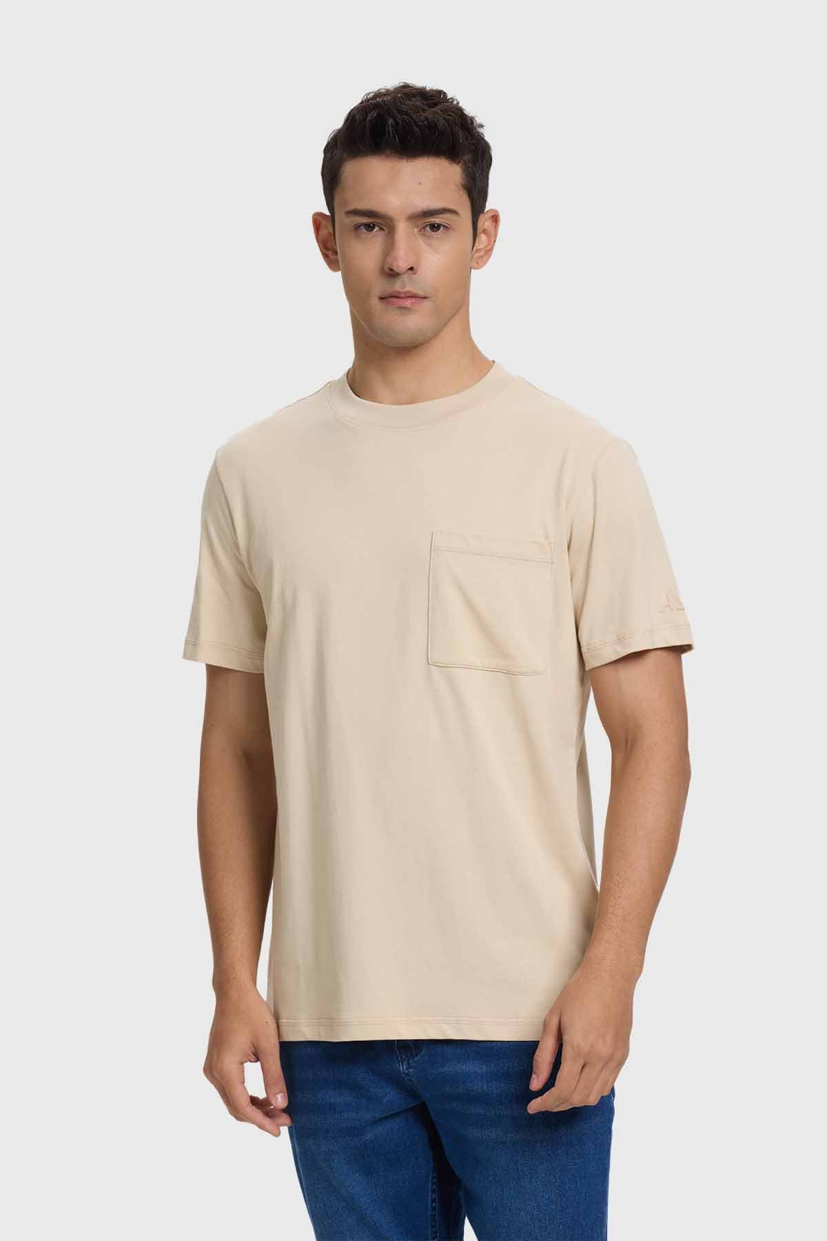 Polera Lisa Con Bolsillo Beige