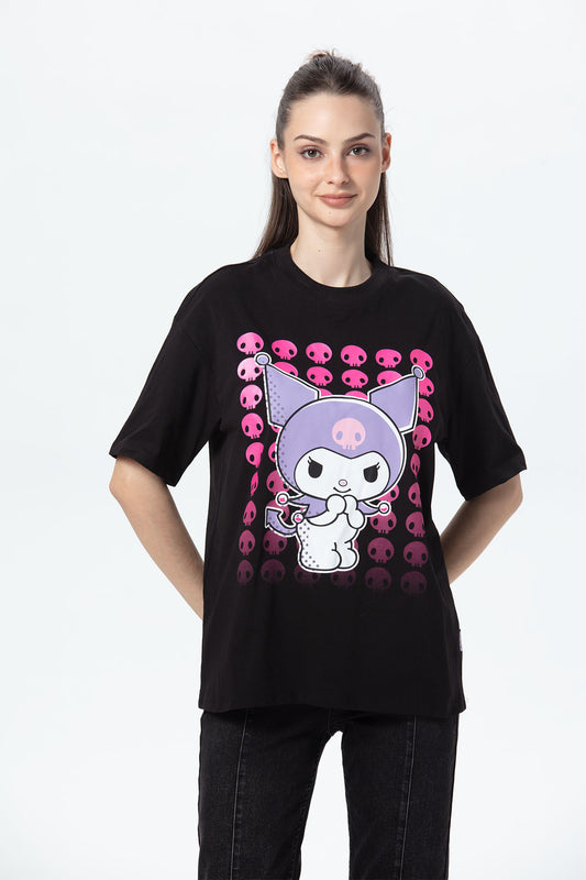 Polera Kuromi Oversize Negra