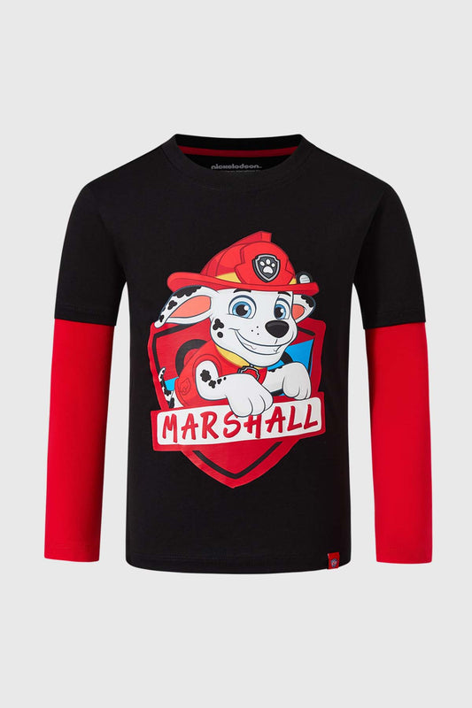 Polera Paw Patrol Marshall Negra