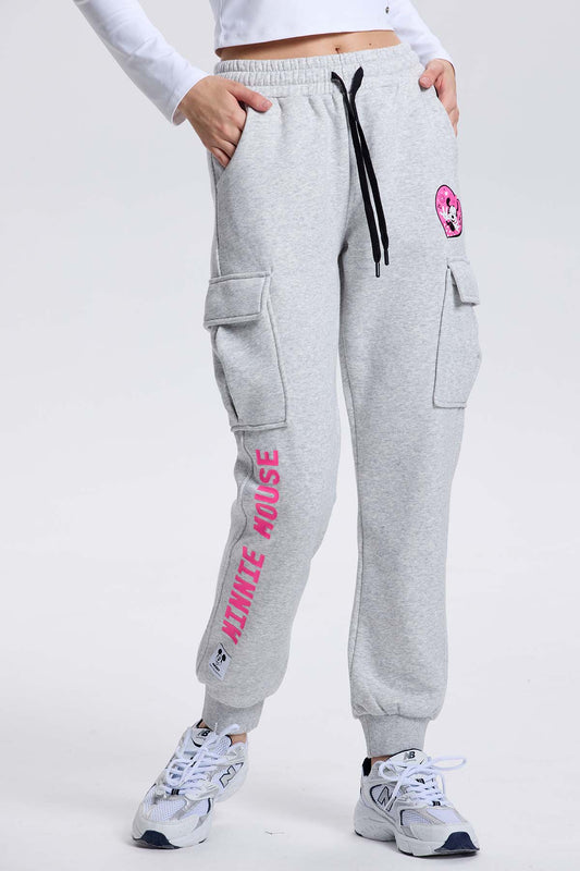 Pantalón Buzo Jogger Minnie Mouse Gris