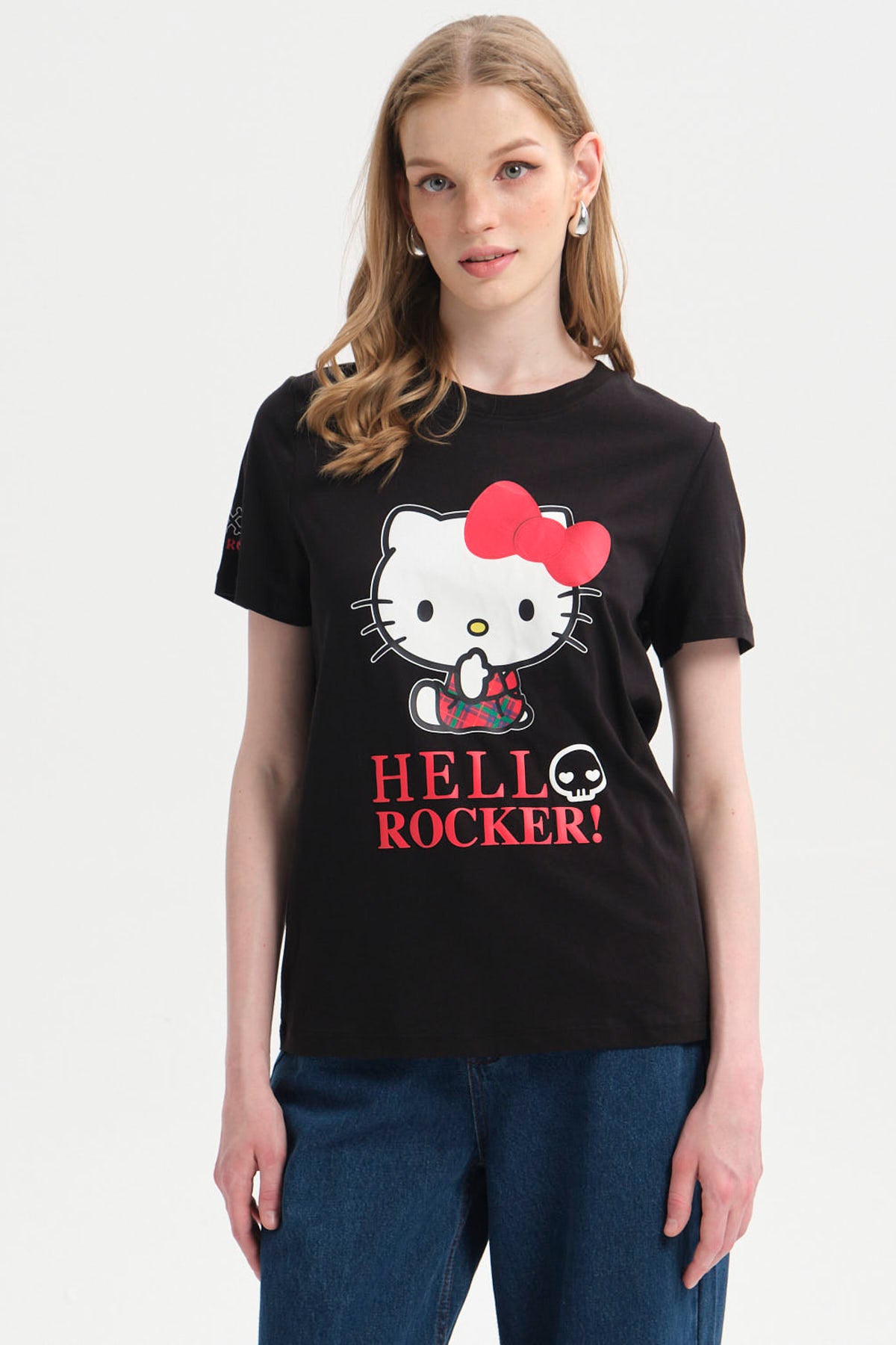 Polera Mujer Hello Kitty Negra