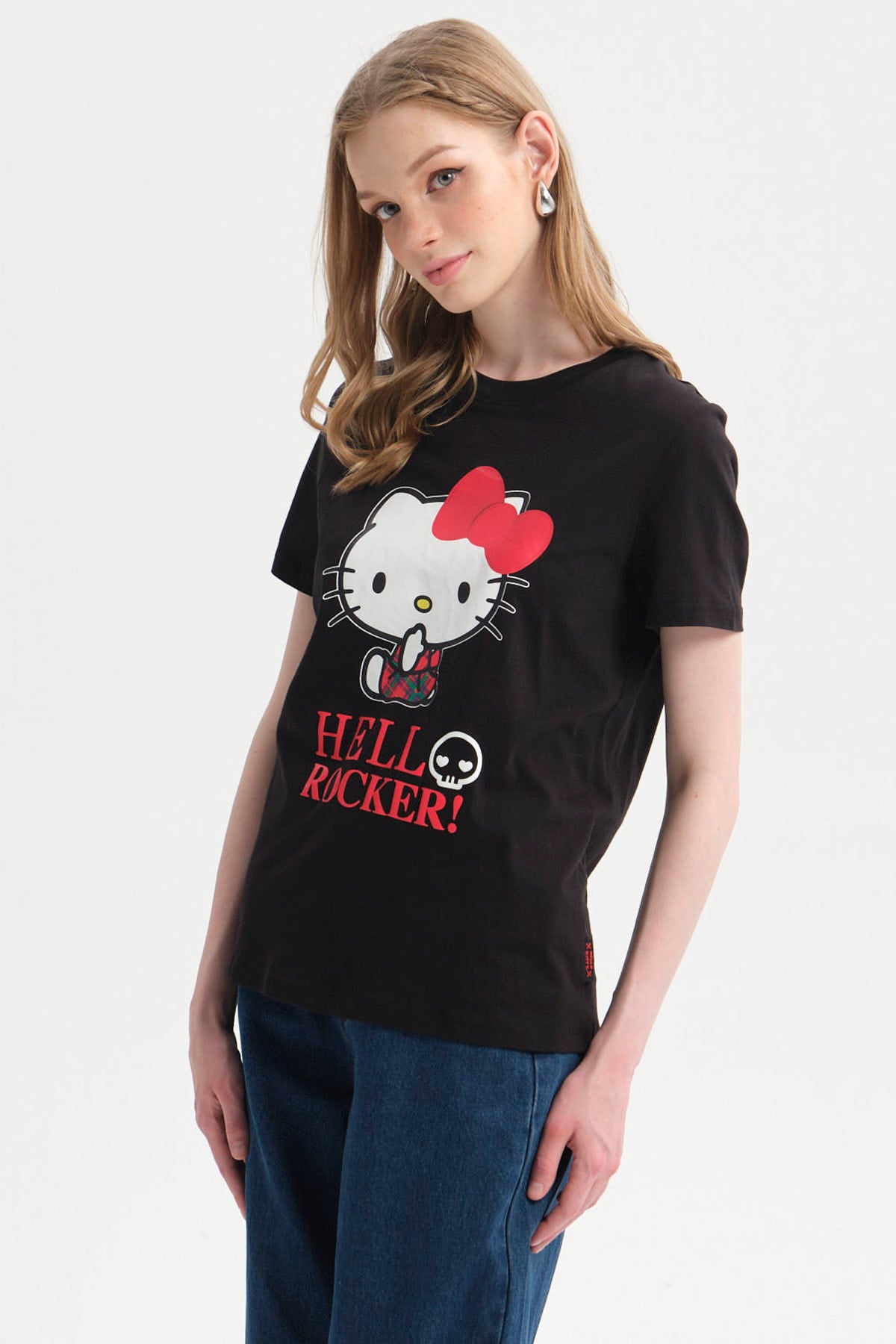 Polera Mujer Hello Kitty Negra