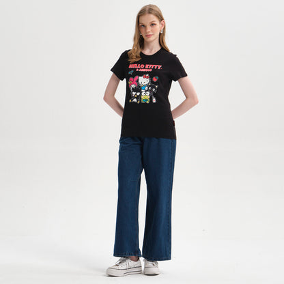Polera Hello Kitty Y Sus Amigos Negro