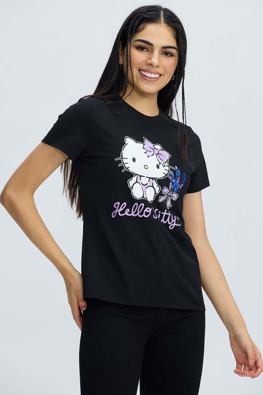 Polera Hello Kitty Negra