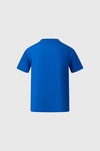 Polera azul de Dragon Ball con un diseño de Vegeta en ilustración lineal y en color, mostrando su pose desafiante, ideal para fans del universo anime.