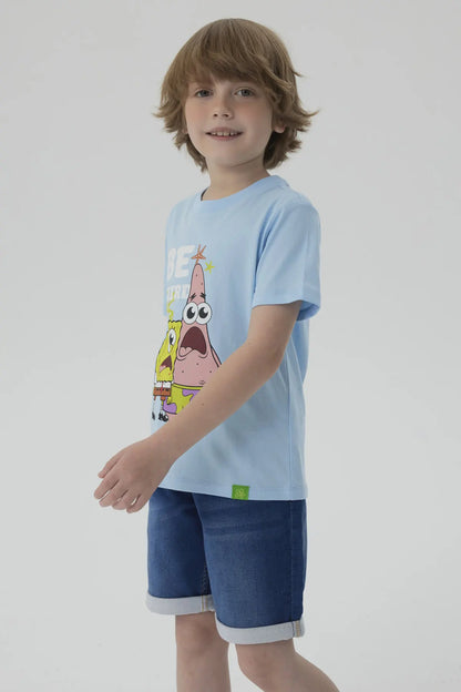 Polera Bob Esponja Celeste